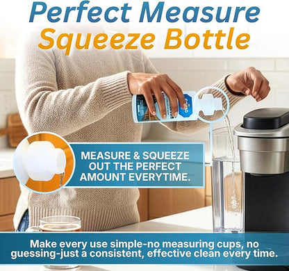 Grand Cafe Universal Descaling Solution - Coffee Maker Descaler and Cleaner for Keurig, Nespresso, DeLonghi & Single-Serve Espresso Machines - Perfect Measure Bottle (20 oz, 5 uses per bottle)