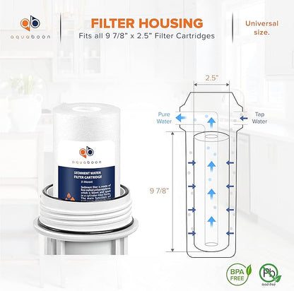 Aquaboon 10” x 2.5” Whole House and Reverse Osmosis Sediment 1 Micron Water Filter Cartridge | COMPATIBLE WITH: Culligan P1, Pentek P1, PD-1-934, P5, AP110, WFPFC5002, CFS110, RS14, WHKF-GD05 (4-PACK)