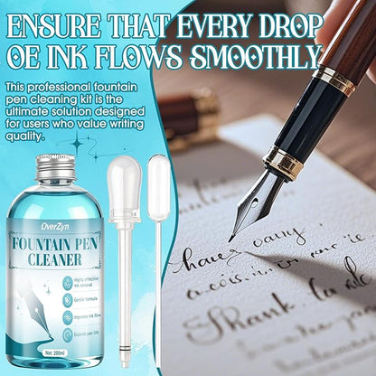6.67 oz Fountain Pen Cleaneing Kit, Fountain Pen Cleaner, Fountain Pen Flush, Won't Damage the Nib, is Suitable for Cleaning Fountain Pen Nibs, and Extends the Life of the Pen
