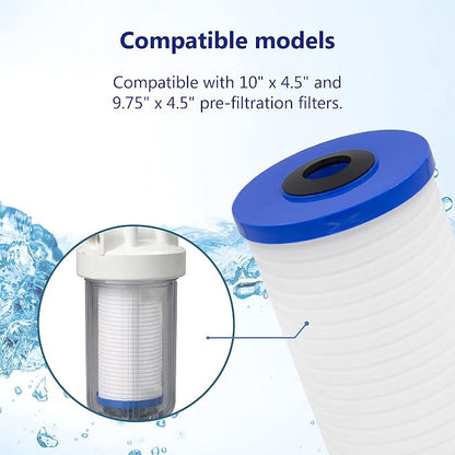 Overbest 10" x 4.5" Whole House Water Filte Replacernent for 3M®Aqua-Pure®AP810, AP811, AP801, AP801-C, AP801T, P801B, Whirlpool® WHKF-GD25BB, VWHKF-DWHBB, 5 Micron Well & Tap Water Filter, Pack of 3 | Replacement for 3M® Aqua-Pure® AP811, AP801, AP801...