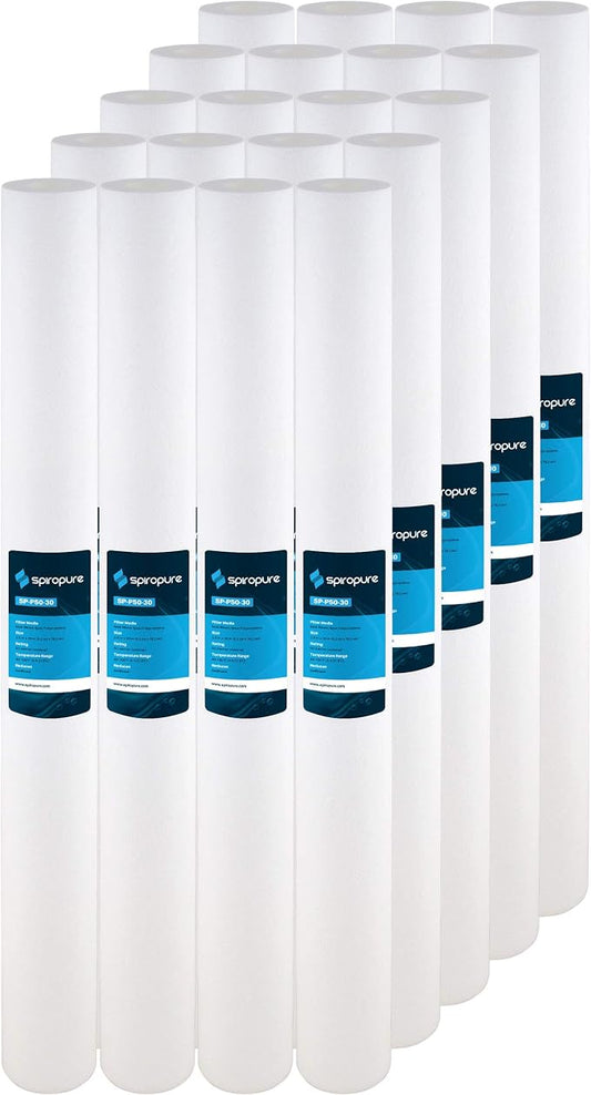 SpiroPure 30x2.5 50 Micron Spun Sediment Water Filter SDC-25-3050 (20 Pack)