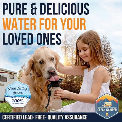 Clean Camper RV Inline Ultra-Premium Water Filter | Certified Carbon Activated Water Filtration | Filters Out Lead, Chlorine, Sediment & More | Experience Clean Water in Your RV