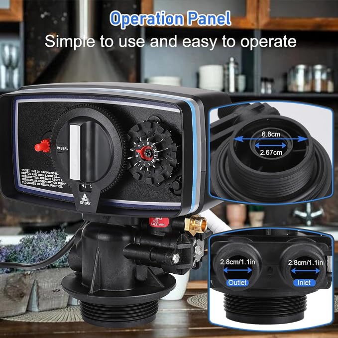 5600 Water Filter Control Valve,12 Day Cycle Timer,3W Backwash Valve Head for Water Softeners