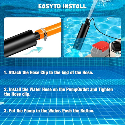 Mini Water Pump Compatible with Milwaukee M18 Battery, 500GPH Portable Sump Pump with Sediment Filters, for Pool Draining, Garden, Pond, Deep Well (Tool Only)