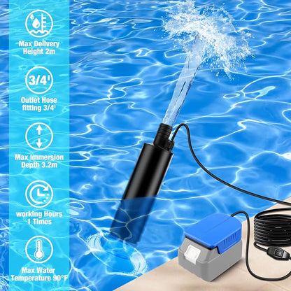 Water Transfer Pump Compatible with Makita 18V Battery, 635GPH 12V Submersible Water Pump with Sediment Filters, for Pool Draining, Garden, Pond, Deep Well (Tool Only)