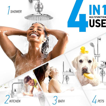 AquaHomeGroup 20-Stage Premium Shower Filter Replacement Cartridge with Spin Propeller (No Housing) - Water Filter Refill Compatible with Any Shower Filter of Similar Design 15 and 20 Stages