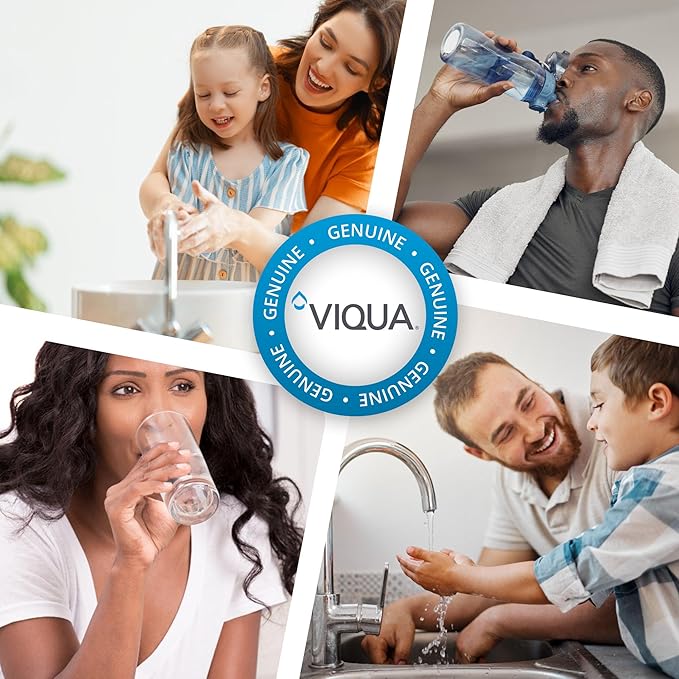 VIQUA CMB-110-HF 1 Micron High Flow Sediment Water Filter 4.5 x 10 Inches, Universal 10-Inch Whole House Water Filter Housing, Reduces Sediment, Rust, Dirt, and Protects UV Systems