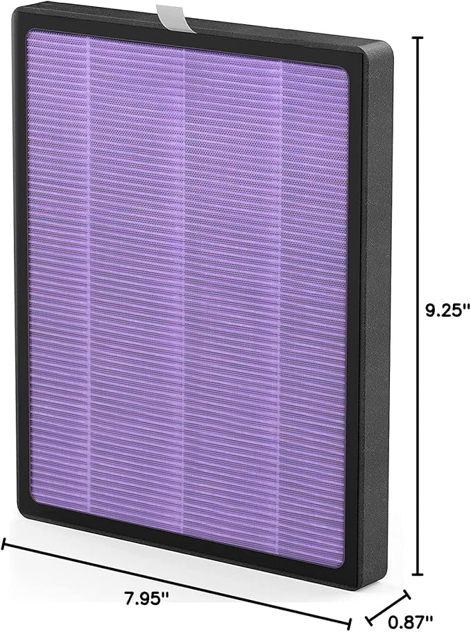 YIOU Air Purifier R1 Replacement Filter, 3-in-1 Pre-Filter, True HEPA Filter, High-Efficient Activated Carbon Filter(Toxin Absorber),Deep Purple