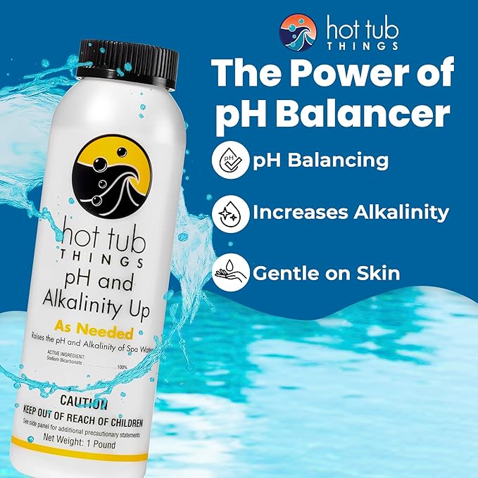 Hot Tub Things pH Up & Alkalinity Increaser for Hot Tub, Pool & Spa – pH Plus & Alkaline Up, Alkalinity Booster, Maintain Balance Water Quality & Prevent Corrosion – Spa pH Increaser – 1 Pound