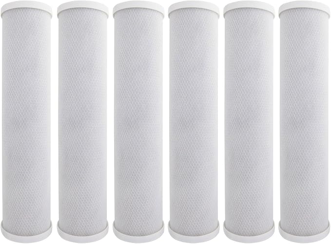 Tier1 5 Micron 20 x 4.5 Water Filter | Radial Flow Granular Activated Carbon Whole House Cartridge | Replacement for Pentek EP-20BB, 155583-43, CB-45-2005 | 4.5 x 20 Water Filter (6-Pack)