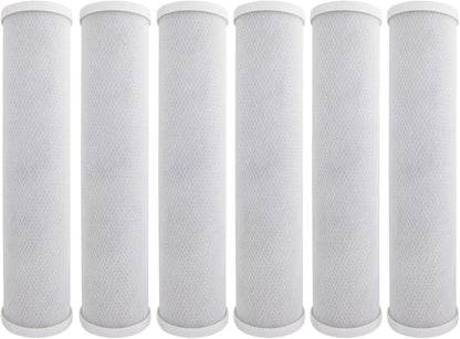Tier1 5 Micron 20 x 4.5 Water Filter | Radial Flow Granular Activated Carbon Whole House Cartridge | Replacement for Pentek EP-20BB, 155583-43, CB-45-2005 | 4.5 x 20 Water Filter (6-Pack)