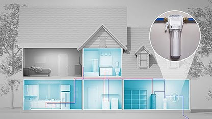 GE Whole House Water Filtration System & Basic Filter | Reduces Sediment, Rust & More | Install Kit & Accessories Included | GXWH20T, FXUSC