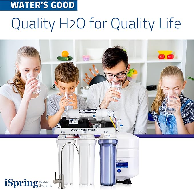 iSpring RCC100P High Capacity 5-Stage Under Sink Water Filter Reverse Osmosis RO Drinking Water Filtration System, 100 GPD Performance-boosted, Patented Top-Mounted Faucet Design for Easy Installation