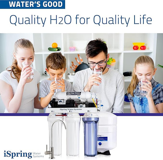 iSpring RCC100P High Capacity 5-Stage Under Sink Water Filter Reverse Osmosis RO Drinking Water Filtration System, 100 GPD Performance-boosted, Patented Top-Mounted Faucet Design for Easy Installation
