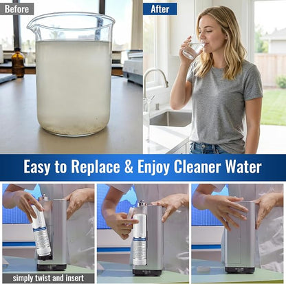1 Pcs Replacement Internal Active Carbon Water Filter Compatible with Alkadrops pH3.5-10.5 Alkaline Ionizer, NSF Certificated, Purify Water Quality & Improve Taste for Household Daily Use