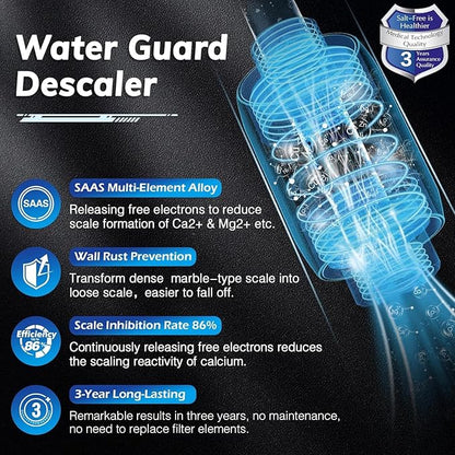 Salt Free Water Descaler, Water Heater Softener, Prevent Scale Buildup On Faucet, Shower Head, Smart Toilet & Washer, Scale Inhibitor Inline System, 3-Year Durability, 1/2" Fitting