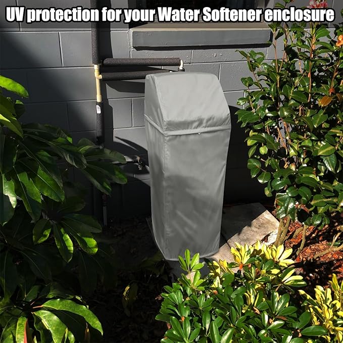 Water Softener Cover for WHES30E/WHES40E Grain Softener, Openable top Easy to use Removal-free installation for UV Dust protection of Water Softener Housings Outdoor or indoor (Beige)