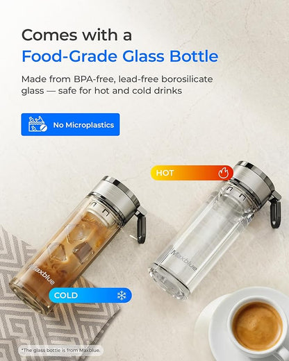 Waterdrop C1H Countertop Reverse Osmosis System, NSF/ANSI 58 & 372 Certified, 6 Stage Instant Hot RO Water Filter, No Installation Required, 3:1 Pure to Drain, Glass Bottle Included