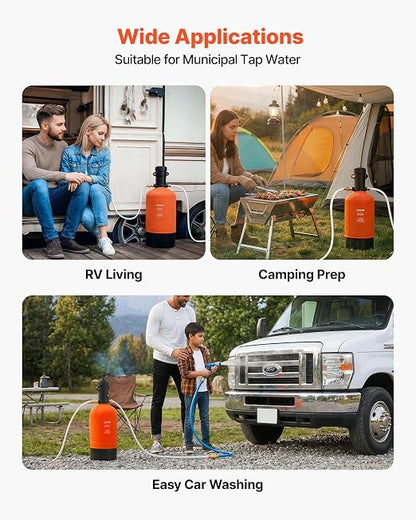 VEVOR RV Water Softener, 16,000 Grain, Portable Water Softener with Filter System, NPT 3/4" Fittings, Food-Grade Resin, Quick Connect, for RVs, Trailers, Boats, Mobile Car Washing, Pressure Washing