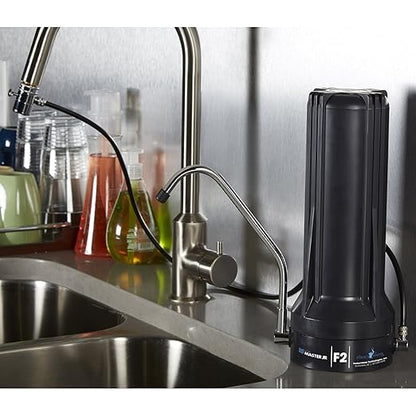 Home Master TMJRF2-BK Jr F2 Jr F2 Multi-stage Countertop Water Filter System, 500 gallon replaceable, Filters Fluoride Chlorine Chemicals Pesticides and more up to 93%