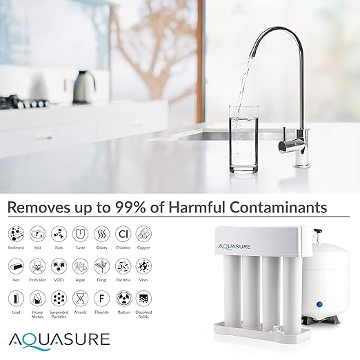 Aquasure Signature Series 32,000 Grains Complete Whole House Water Treatment System with Digital Metered Control Head, Chlorine Reduction, for 1-2 Bathrooms