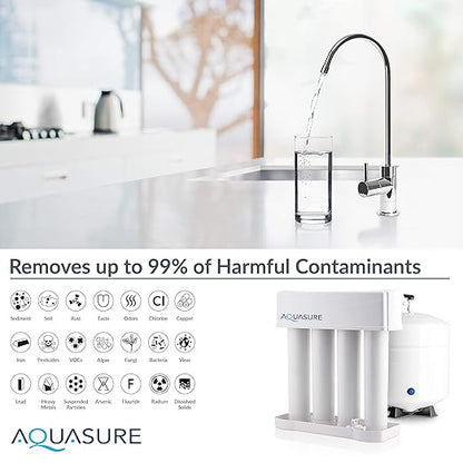 Aquasure Signature Series 32,000 Grains Complete Whole House Water Treatment System with Digital Metered Control Head, Chlorine Reduction, for 1-2 Bathrooms