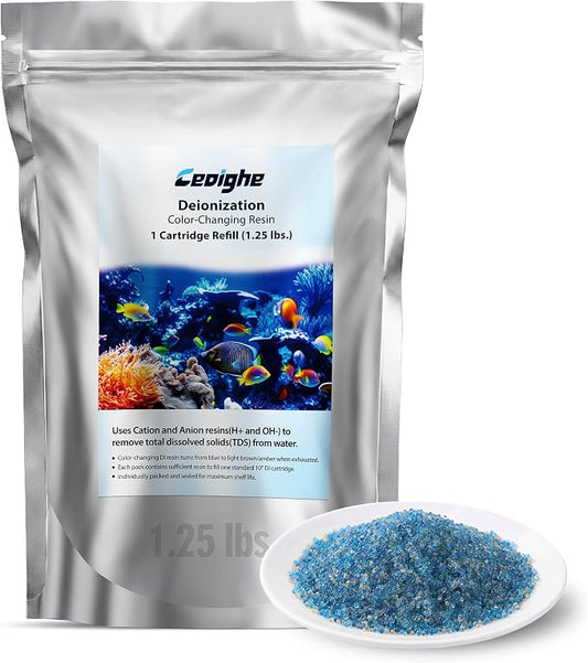Mixed Bed Deionization Color Changing DI Resin Filter Cartridge Refill, Reduces Total Dissolved Solids to Zero, Ensures Superior Water Quality (1 Pcs)