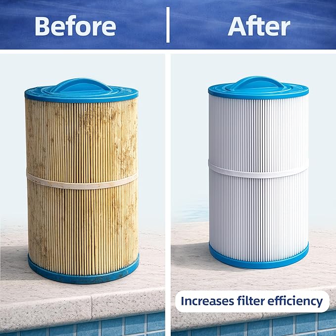 Aqua EZ Cartridge & D.E. Filter Cleaner – Fast Spray & Rinse Formula, Extends Filter Life, Boosts Flow & Circulation, Fresh Orange Scent, Cleans Pool Filters, Equipment, Spas & More (32 oz.)