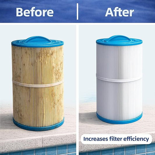 Aqua EZ Cartridge & D.E. Filter Cleaner – Fast Spray & Rinse Formula, Extends Filter Life, Boosts Flow & Circulation, Fresh Orange Scent, Cleans Pool Filters, Equipment, Spas & More (32 oz.)