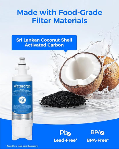 Waterdrop ADQ36006101 Water Filter, Replacement for LG® LT700P®, 3 Combo | Replacement for Kenmore® 9690, 469690, ADQ36006102, LFXS30766S, RFC1200A, FML-3 and LT120F® Air Filter