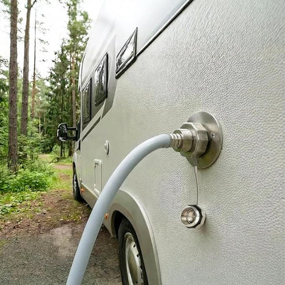 All Metal RV City Water Inlet With Check Valve - Durable Replacement Water Fill Connection for Camper, Motorhome, Trailer, Marine