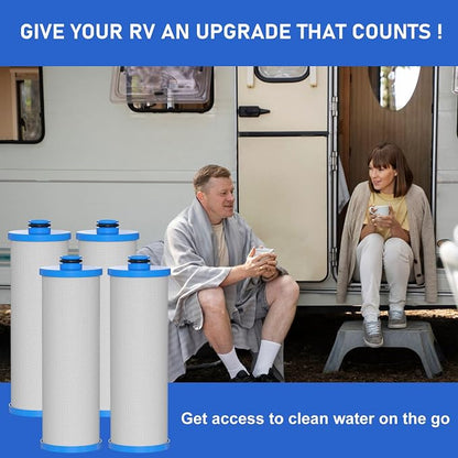 KW1 RV Water Filter 2.5 x 10" Compatible with RCS/FR1 Housing Replaces KW1 and FRE-10-BN Filtration Systems, 4-Pack