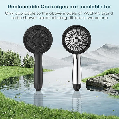 PWERAN Shower Filter for Handheld Shower Head, 2 Pack 18 Stage Replacement Filters for Hard Water Remove Chlorine and Harmful Substances