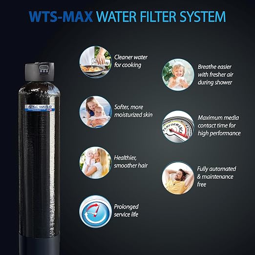 APEC Water Systems WTS-MAX-20-FG Flagship Whole House Water Filter System with Electronic Control Valve, Removes Chlorine, Chloramine, Hydrogen Sulfide and More, Up to 1,000K Gallon