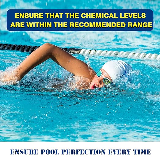 8-Way Pool Salt Test Strips,150 Strips Pool and Hot Tub Test Strips,Accurate Test Salt Bromine,Total Alkalinity,pH,Free Chlorine,Total Hardness, etc Pool Test Strips for Salt Water Testing Kit