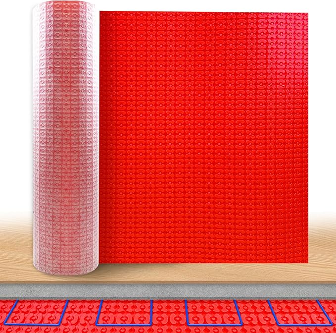 Heating Cable Uncoupling Membrane YeloDeer, Waterproofing Underlayment and Crack Prevention Membrane for Electric Floor Heating Systems 54 Sq. Ft.
