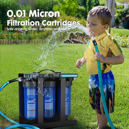 Rv Water Filter Replacement Cartridge, 0.01 Micron Replacement Cartridge for Universal 2.5" X 10" Rv Water Filter System, Compatible With WLSINJL Ultra Rv Water Filters, 3 Pack