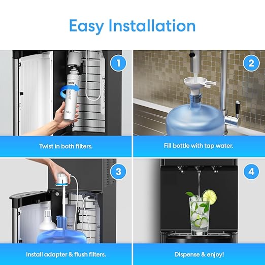 Brio 520 Series No Line Bottom-Loading Water Cooler with Built-in 2 Stage Water Filter Black