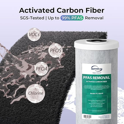 iSpring F3WGB31BPFKDS Whole House Water Filter Replacement Pack, SGS-Tested, Reduces PFAS, Scale, Heavy Metals, Chlorine, Corrosion, Taste & Odor, Up to 12 Months, 4.5” x 10”, Fits WGB31B-PFKDS