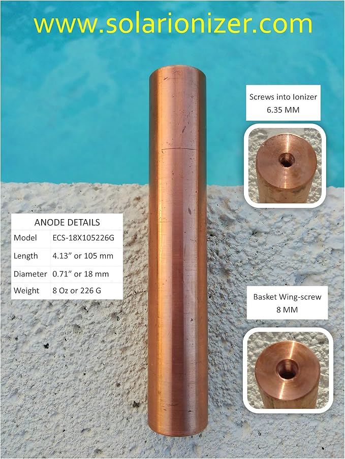 Replacement Anode/Mineral Electrode Compatible with Floatron - 1 Anode |1 Basket | 1 Wing-Screw