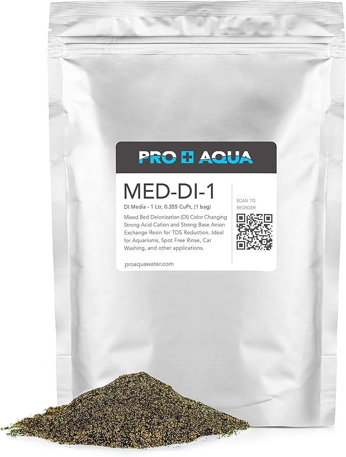 DI Resin Replacement Refill Deionization Color Changing Premium Grade, TDS Filtration, Aquariums, Spot Free Rinse, 1L
