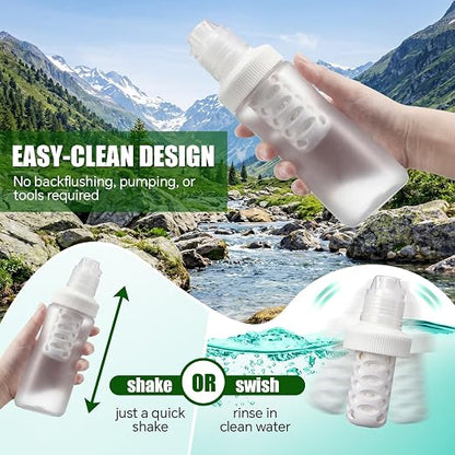 Amyhill 2 Pack Water Filter Cartridge Compatible with Katadyn Befree - 2L/min Open Flow 1000L Capacity 42mm Openings Wide-Mouth Bottle Filtration for Outdoor Hiking, Sports, Running & Cycling
