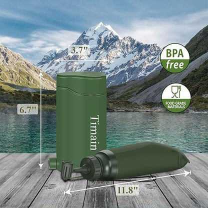 Timain Outdoor Portable Water Filter Pump,Water Filtration Systems,Perfect for Travel,Camping, Hiking,Fishing,Hunting,Emergency Preparedness (4500, Liters)