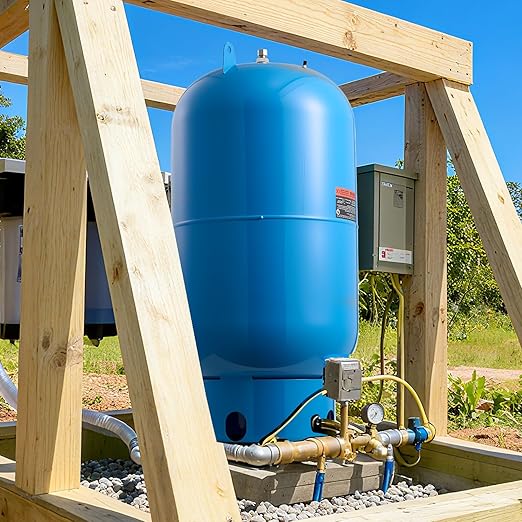 VEVOR 34-Gallon Vertical Well Pressure Tank, Pre-Charged Pressurized Water Tank for Well Pumps, Heavy-Duty Carbon Steel Water Storage Container for Home, School, Farm & Irrigation Systems