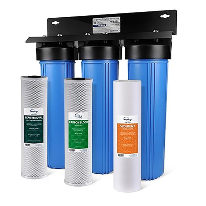 iSpring SGS-Tested Lead Removal Whole House Water Filter System, Reduces Sediments, Chlorine, and up to 99% Lead, Model: WGB32B-CPB