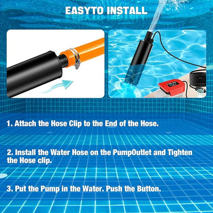 Portable Mini for Bauer 20V Water Pump, 635GPH Submersible Transfer Pump, 15FT Lift, for Garden/Camping/Kiddie Pool/Fish Tank (Bare Tool)