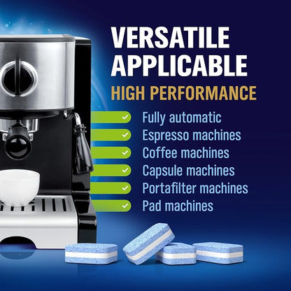 WoldoClean 3-in-1 descaling tablets for fully automatic coffee machines, 12 pieces – airtight sealed in blister packaging, descaler tablets compatible with DeLonghi, Siemens, Jura coffee machines.