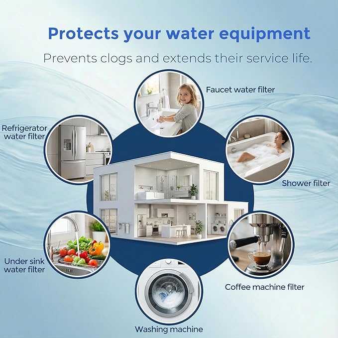 5 Micron 20" x 2.5" Whole House PP Sediment Water Filter Replacement Cartridge Compatible with All Standard 20-Inch RO Units & Well Water Filters, 6Pack