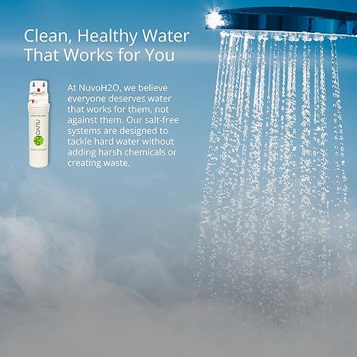 NuvoH2O Water Heater System – Citrus-Based, Salt-Free Water Softener – Prevents Hard Water Scale Buildup, Extends Water Heater Life – Compact, Eco-Friendly