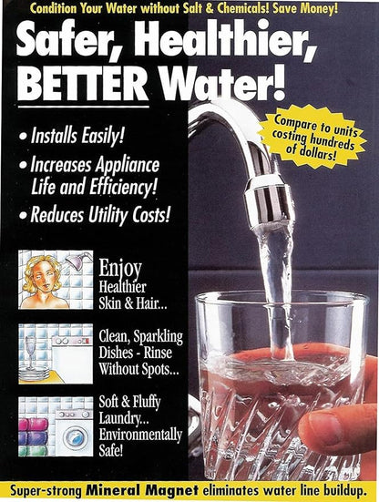 Magnetic Water Conditioner and Softener - Salt-Free Water Descaler for Hard Water Treatment - Eco-Friendly & Easy Install for Homes, Condos and Apartments. USA Designed and owned.
